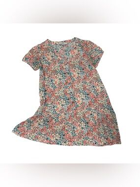 LOFT Coral and Green Floral Button-Front Dress Women’s Petite XS